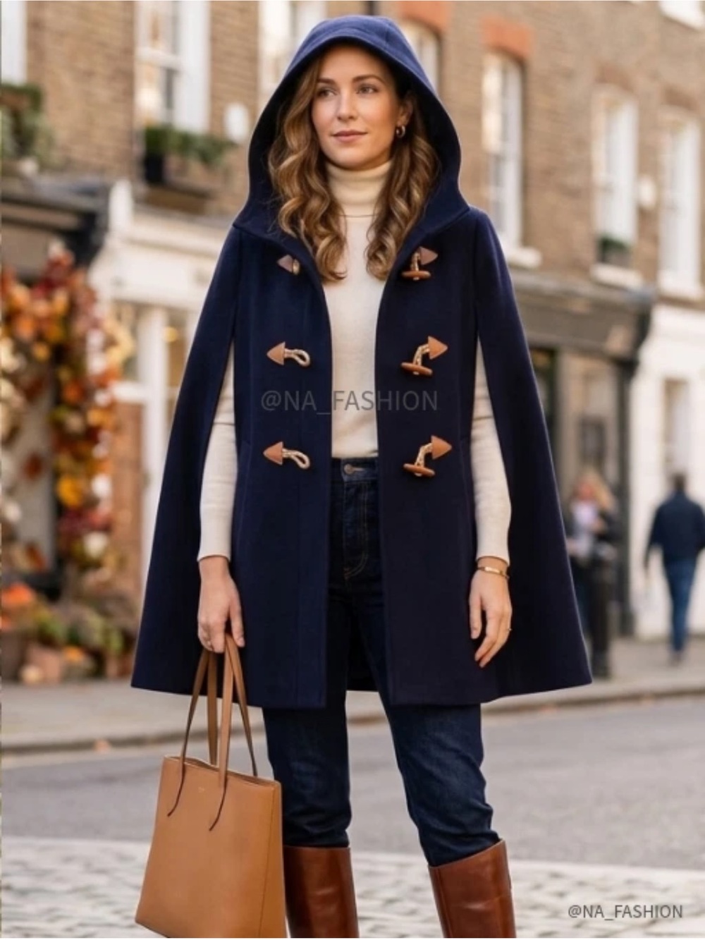 J.Crew Wool-Blend Cape featuring a hooded collar